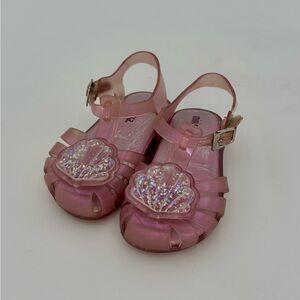 Mini Melissa Kids Pink Seashell Sandals